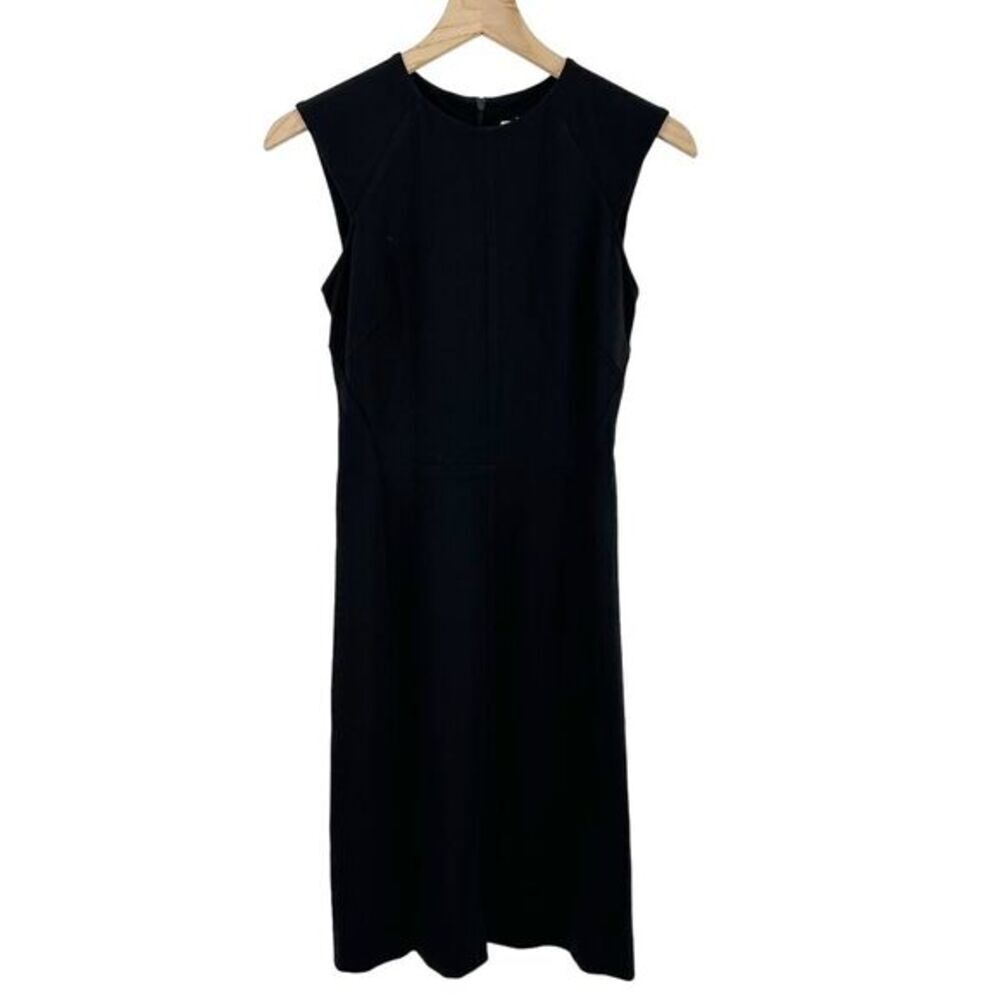 MM. Lafleur Katie Ponte Front Slit Career Sheath Midi Dress Black Size 4 - Picture 2 of 10